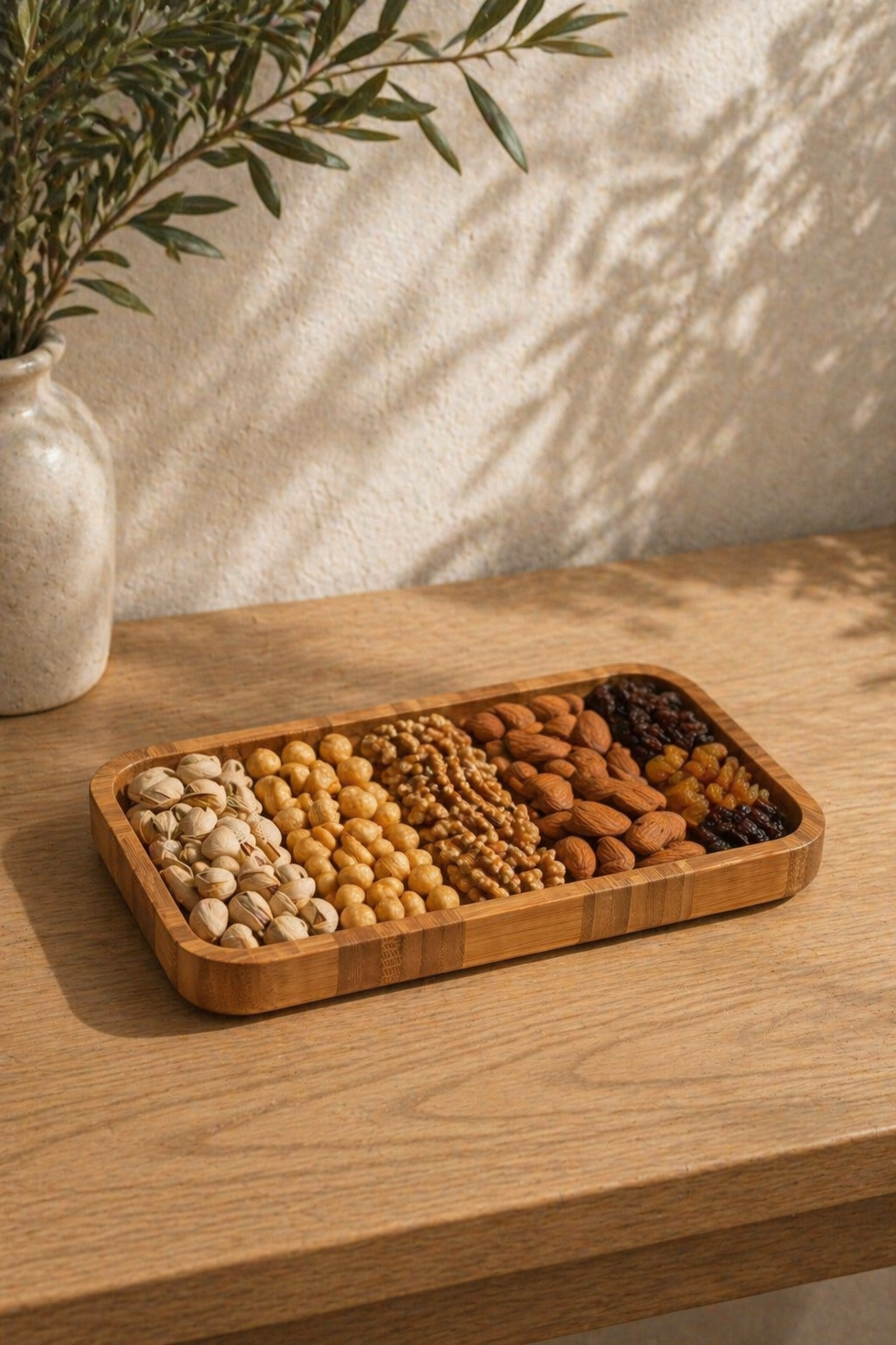 Bambu Karedesen Tepsi ve Sunumluk  Tepsi 22*12 Cm