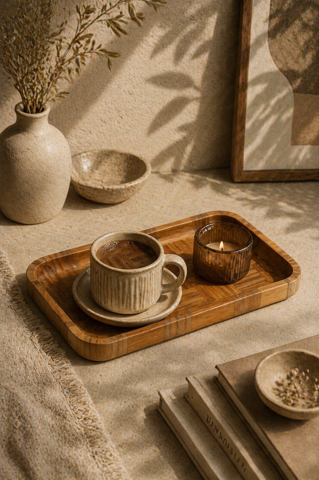 Bambu Karedesen Tepsi ve Sunumluk 27*17 Cm