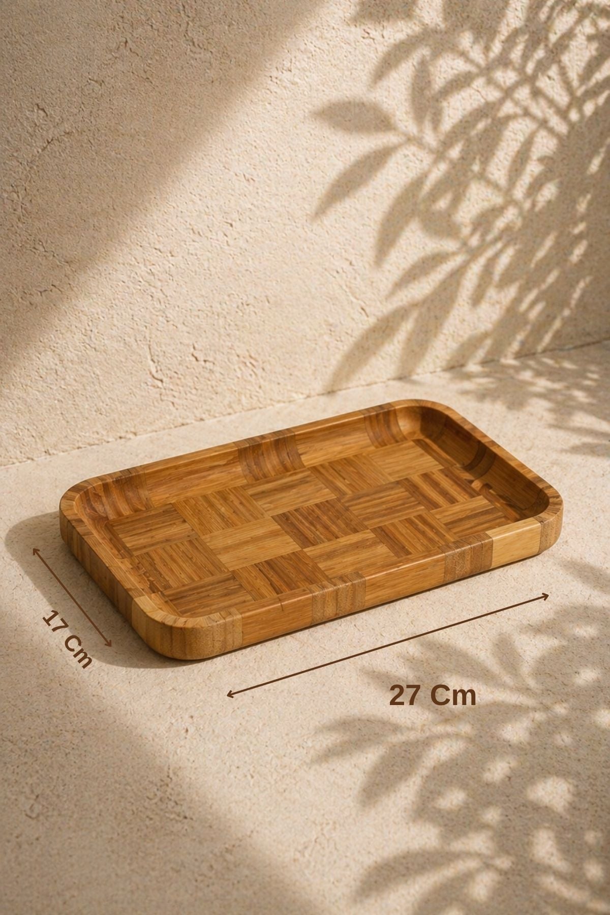 Bambu Karedesen Tepsi ve Sunumluk 27*17 Cm