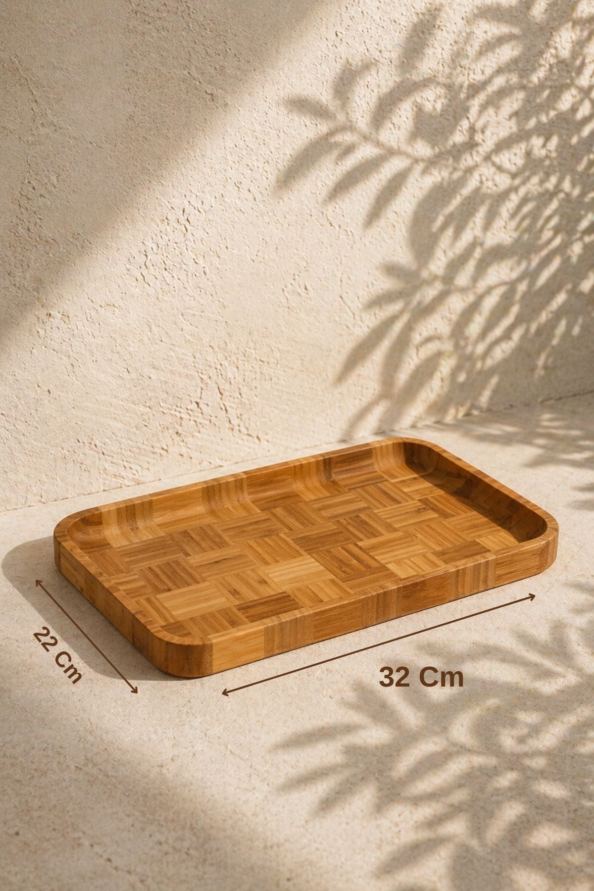 Bambu Karedesen Tepsi ve Sunumluk 32*22 Cm