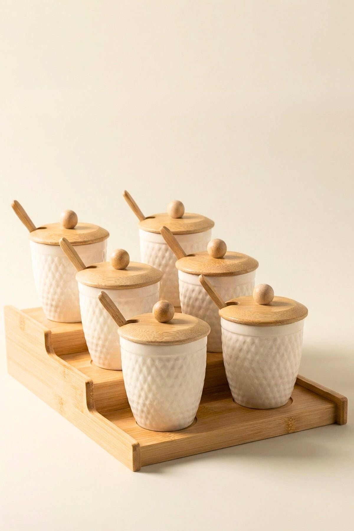 Bambu Standlı 6'lı Baharat Seti & Baharat Takımı