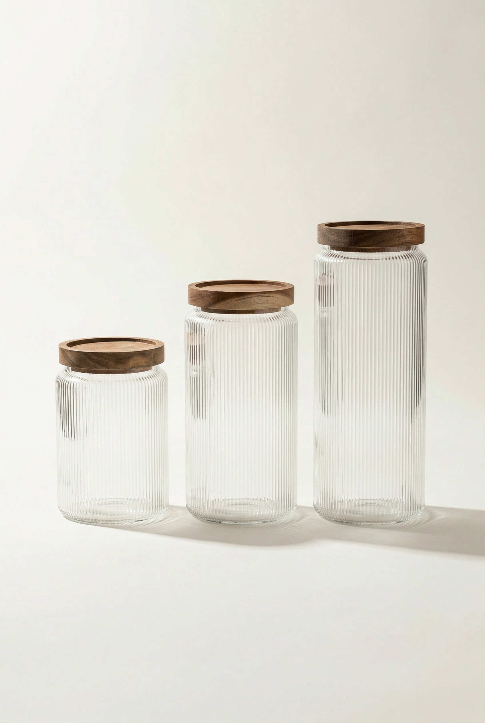 Akasya Kapaklı 3'lü Cam Kavanoz Seti / 750-1100-1500 ML