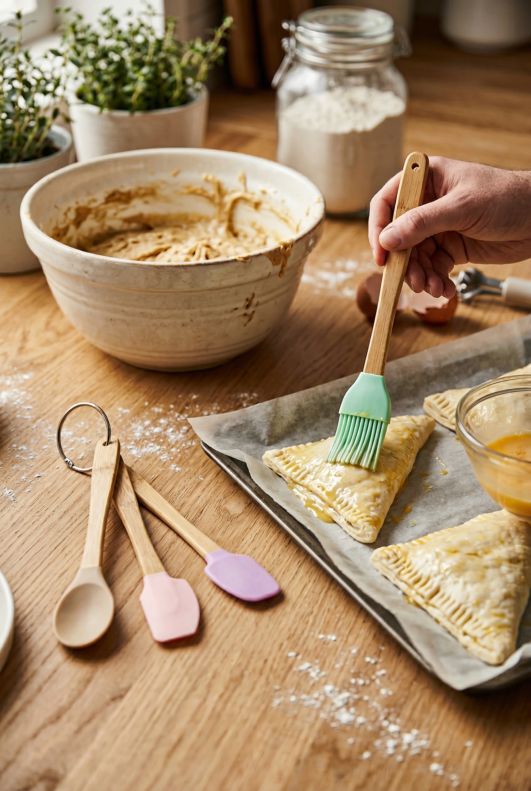 5 Parça Bambu Saplı Silikon Pişirme Seti