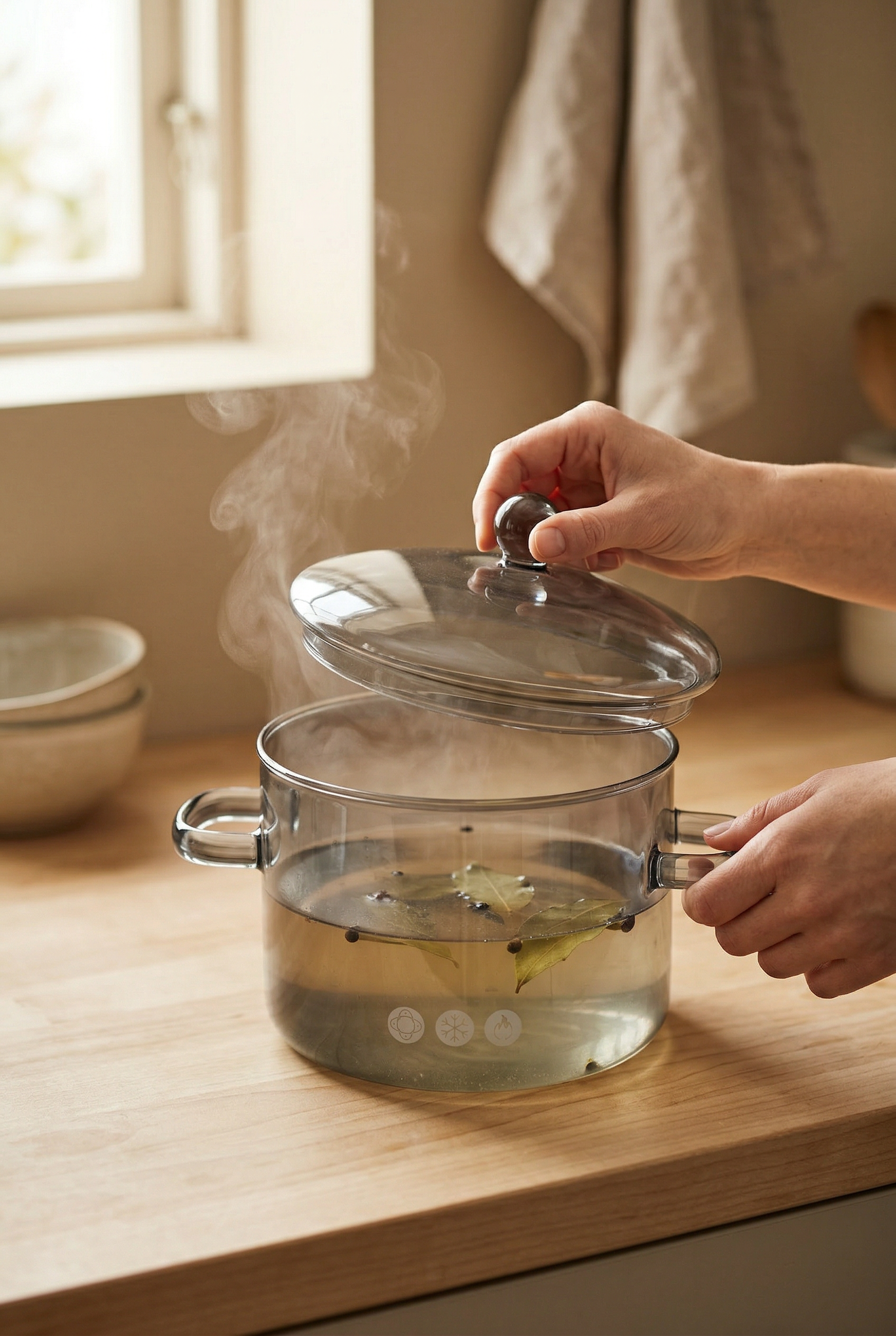 Ateşe Dayanıklı Borosilikat Cam Tencere - 1,9 Litre - Gri
