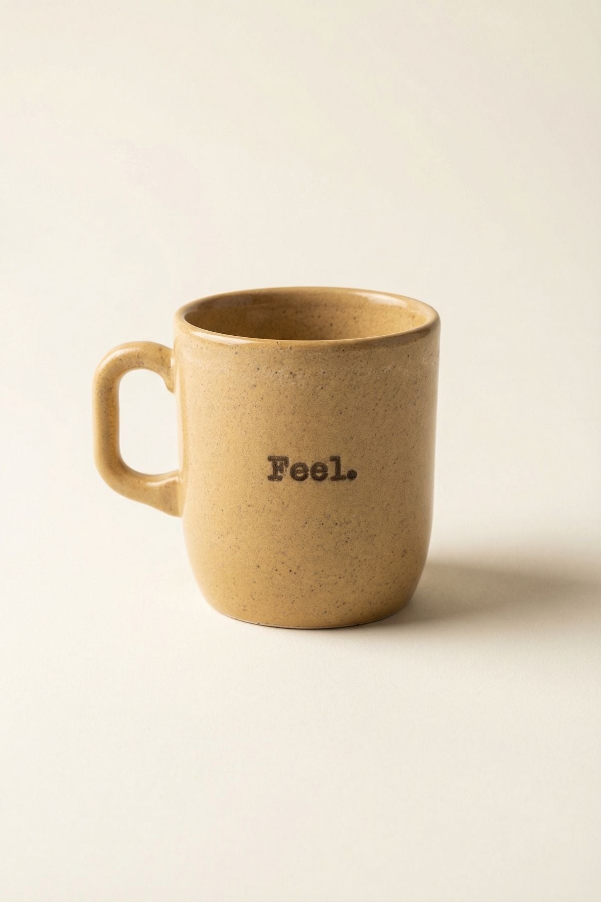 Feel Retro Desenli Kupa 250 ML - Hardal Beji