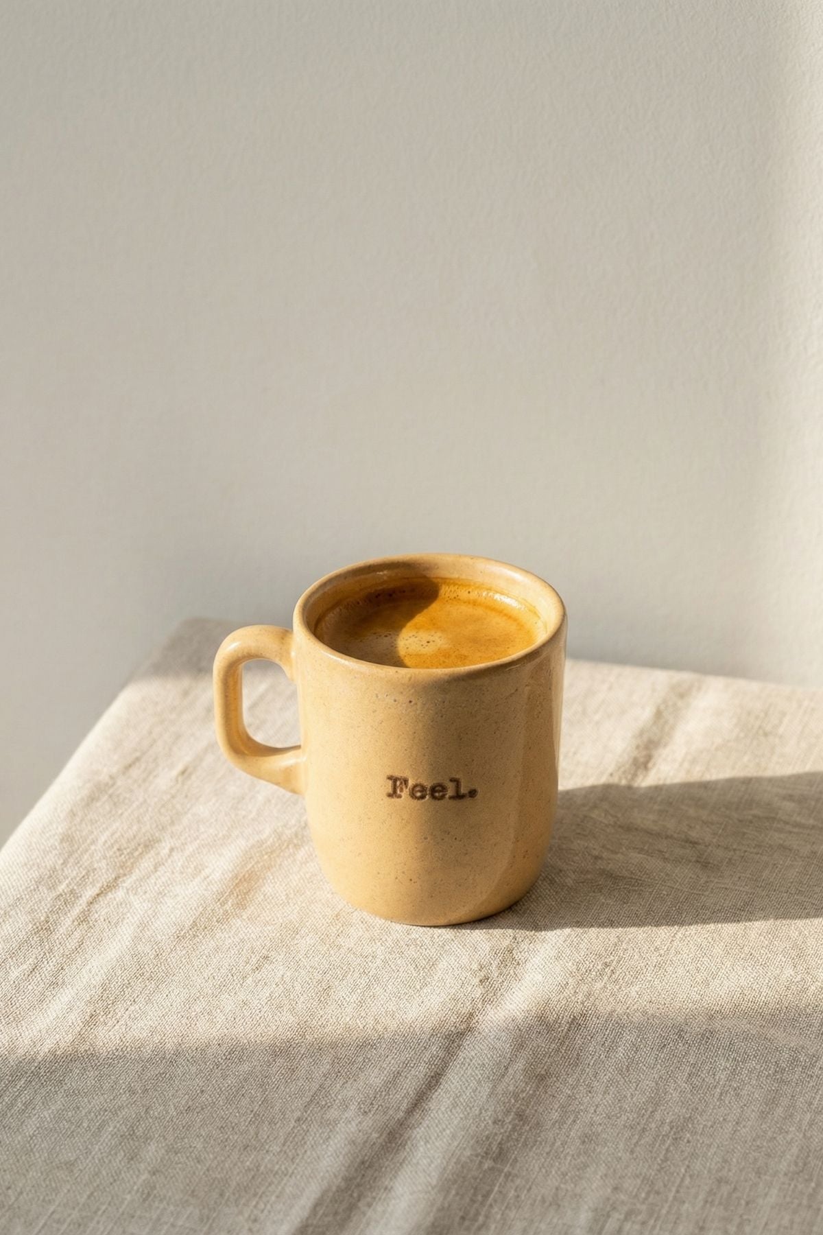 Feel Retro Desenli Kupa 250 ML - Hardal Beji