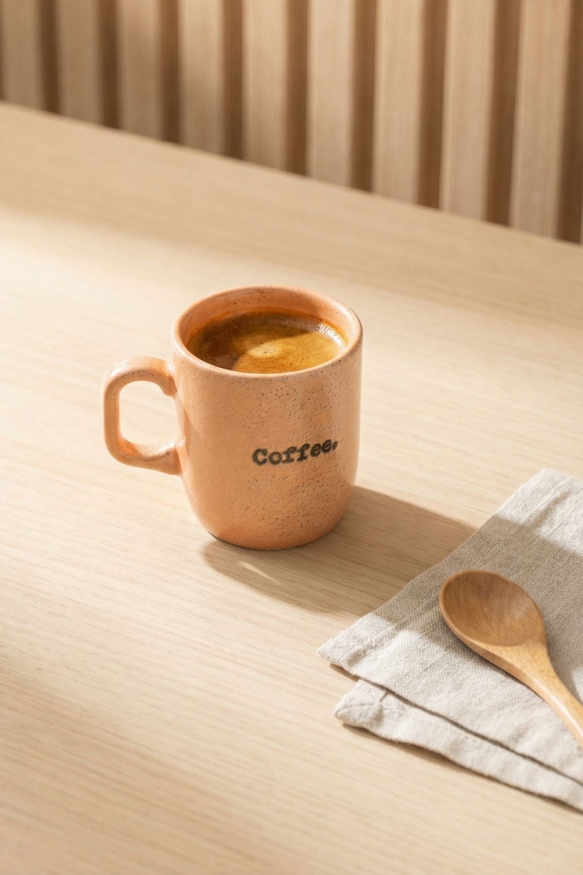 Coffee Retro Desen Kupa 250 ML - Turuncu