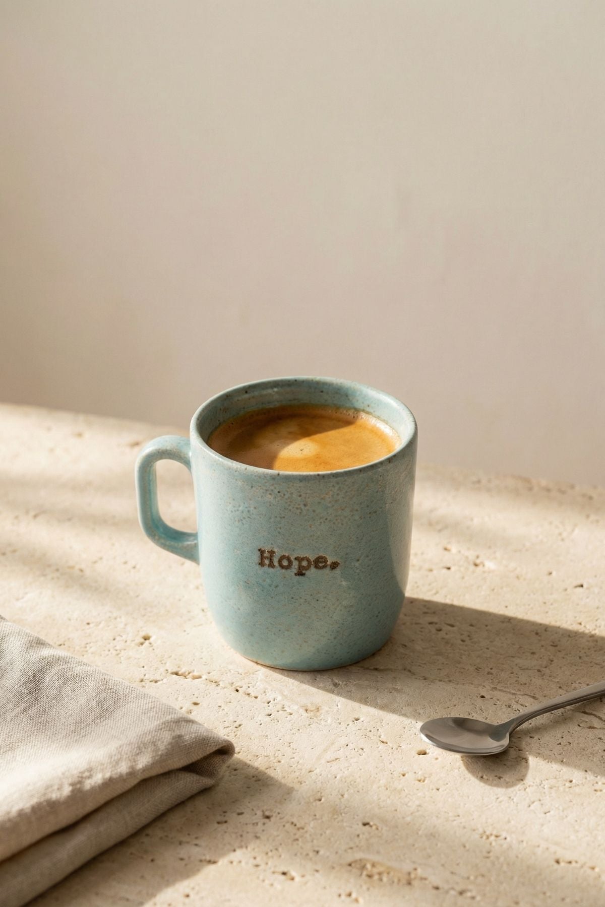 Hope Retro Desen Kupa 250 ML - Mavi