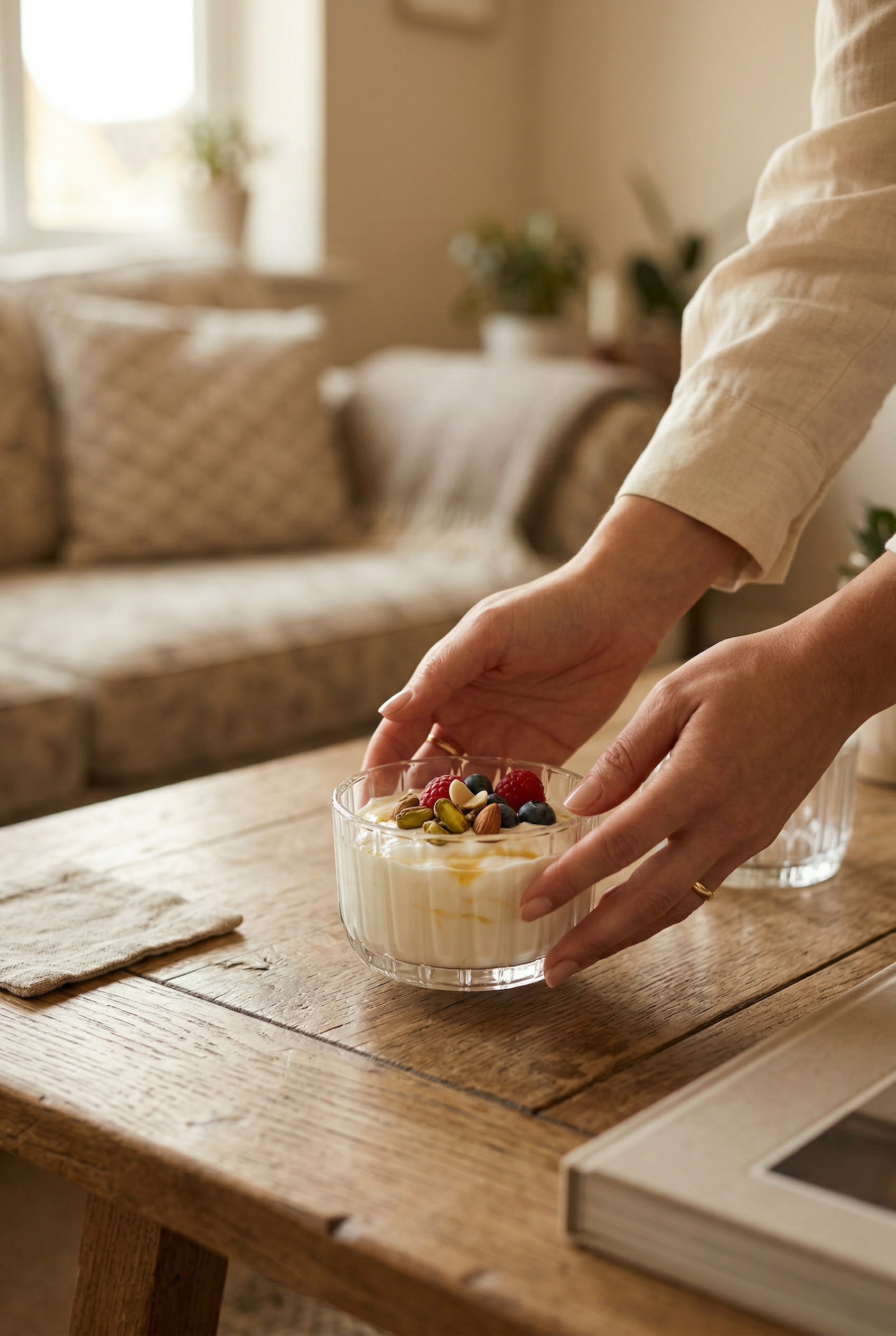 3'lü Borosilikat Cam Kase & Magnolya Kasesi