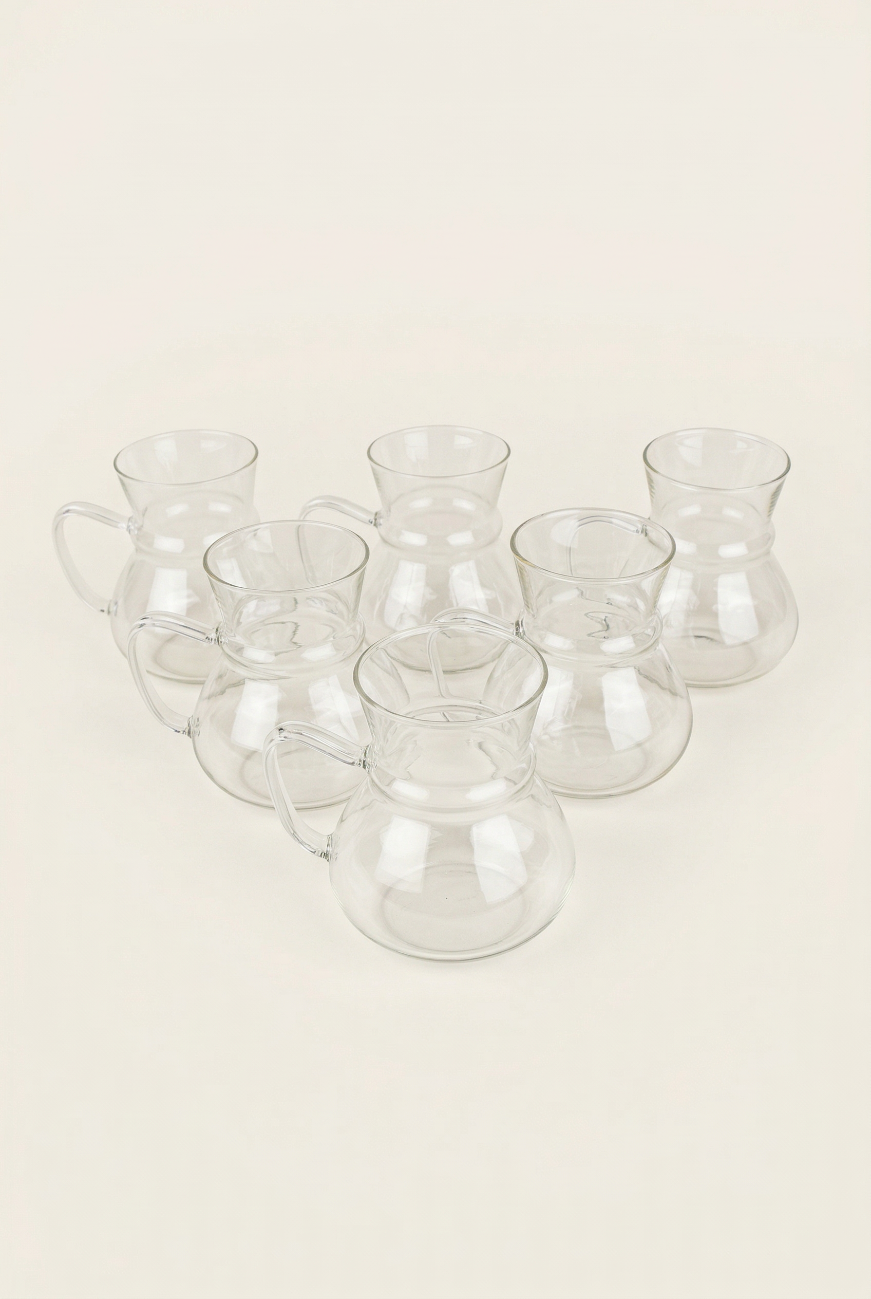 6'lı Borosilikat Cam Çay Bardak Seti