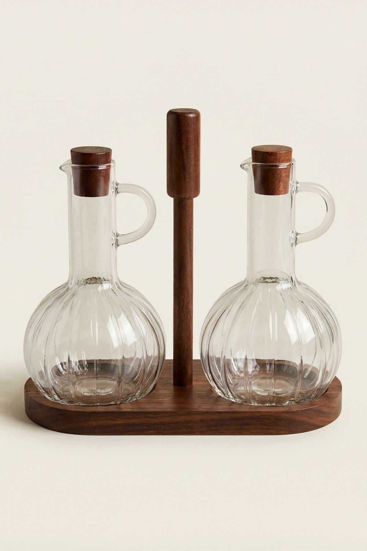 Akasya Kapaklı 2'li Borosilikat Cam Yağlık & Sirkelik Seti (350 ML x 2)