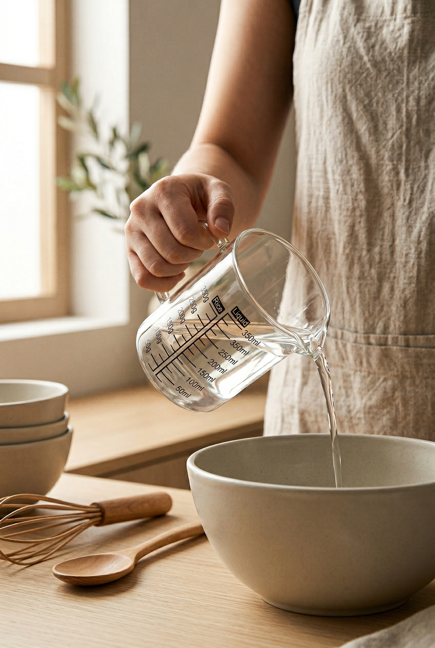 350 ML Cam Ölçek Kabı – Ölçü Skalalı, Isıya Dayanıklı Ölçü Sürahisi