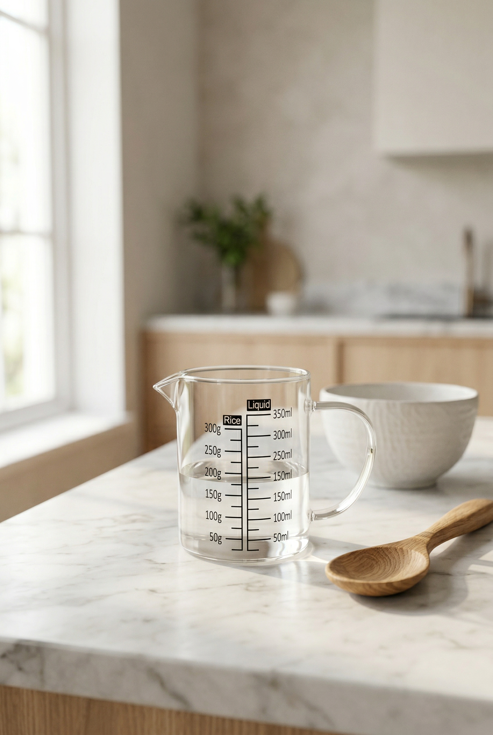 350 ML Cam Ölçek Kabı – Ölçü Skalalı, Isıya Dayanıklı Ölçü Sürahisi