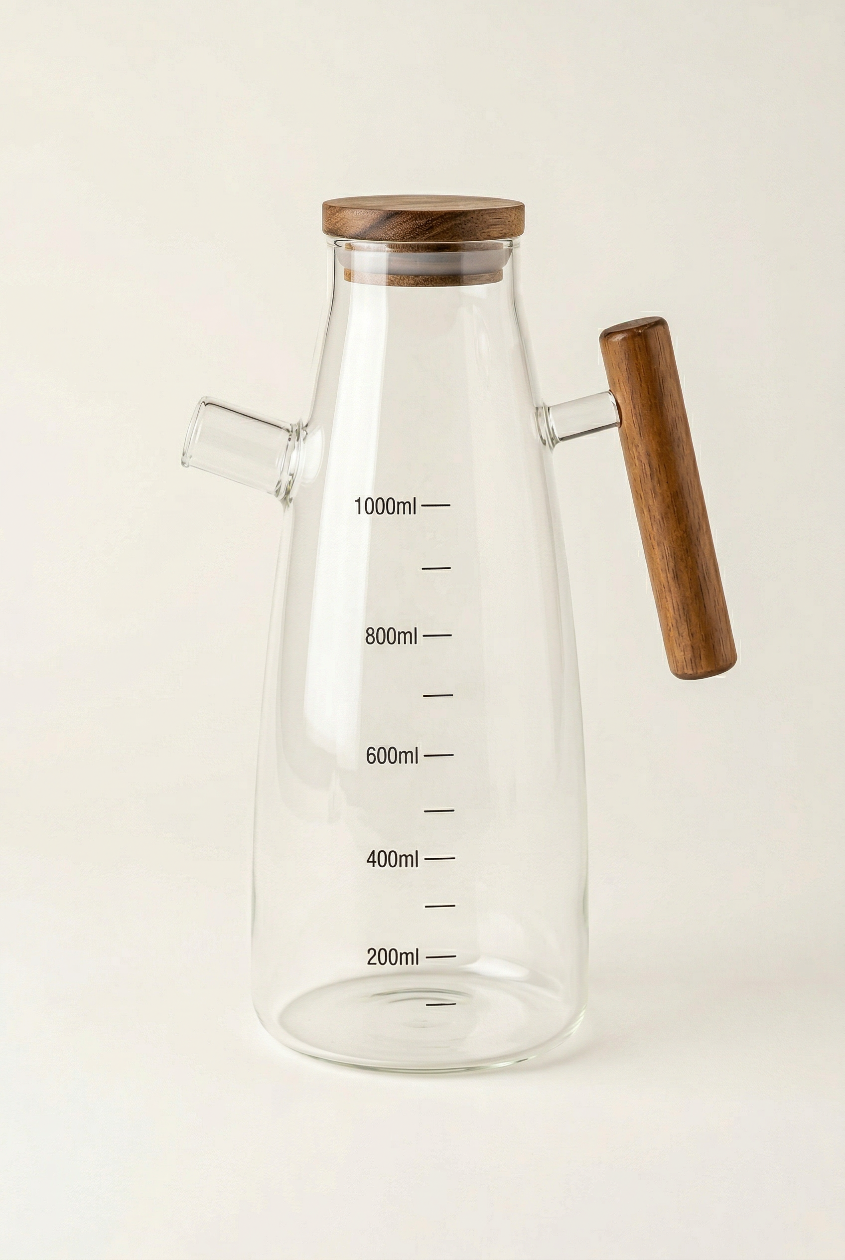 1 Litre Akasya Saplı ve Kapaklı Cam Yağdanlık – Ölçekli Tasarım