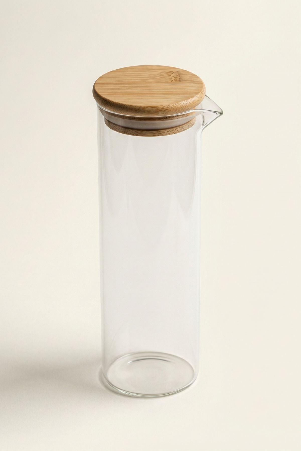 400 ML Borosilikat Cam Yağlık – Bambu Kapaklı