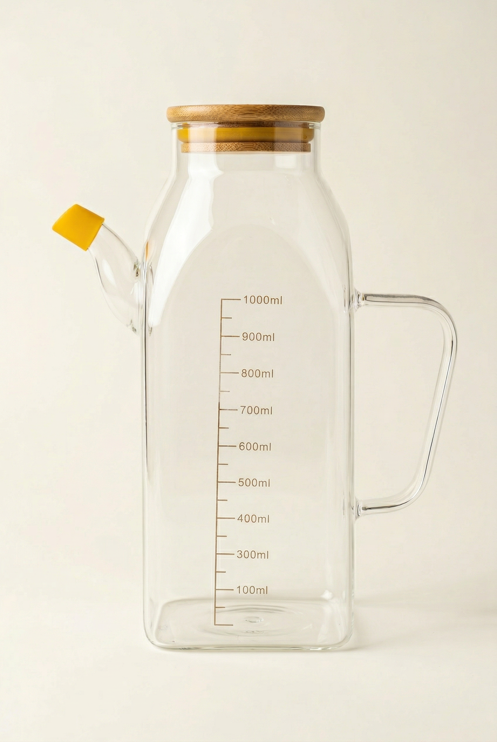 1 Litre Ölçekli Borosilikat Cam Yağdanlık