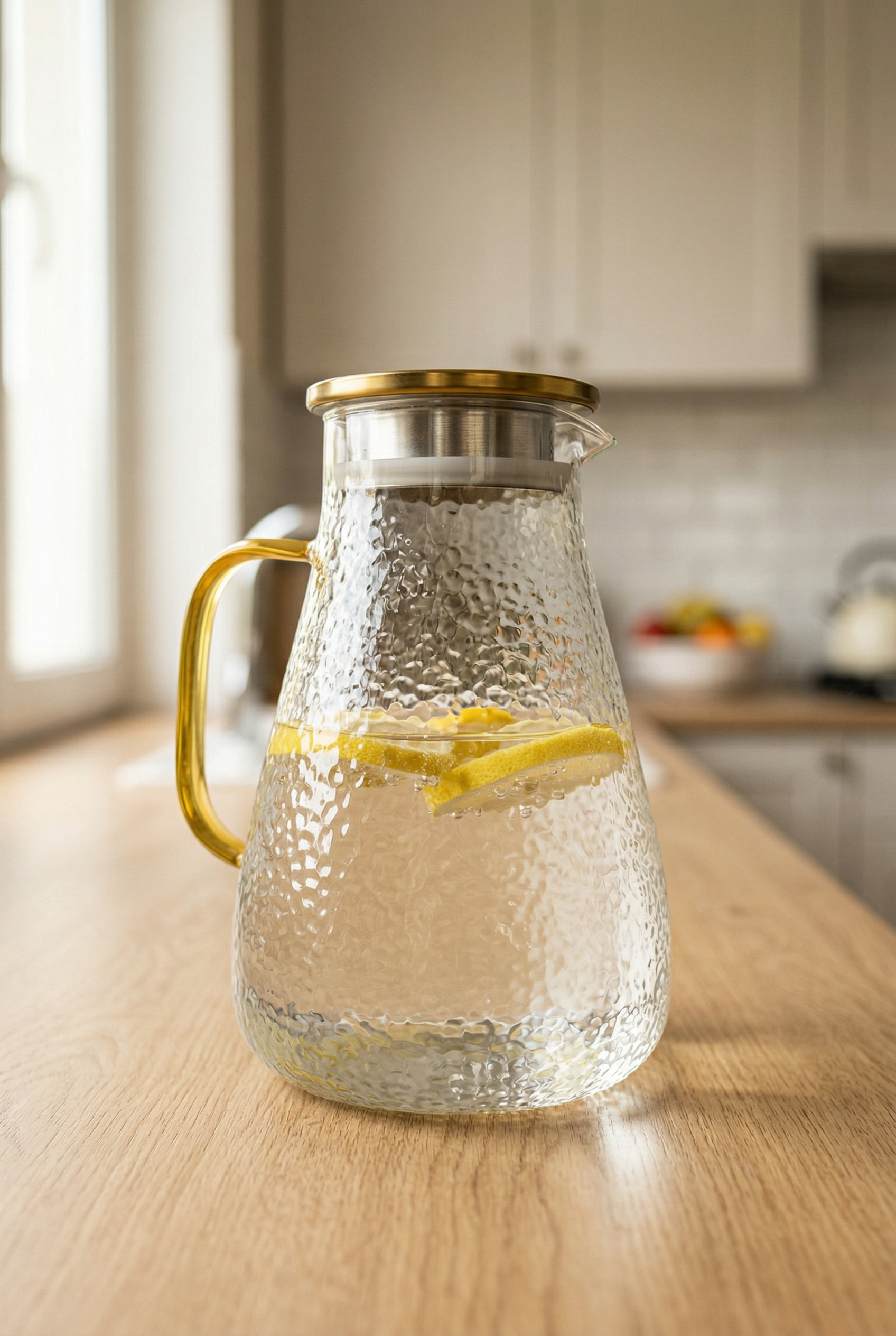Gold Kapaklı Cam Sürahi - 1,8 Litre
