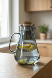 Metal Kapaklı Füme Cam Sürahi - 1,9 Litre