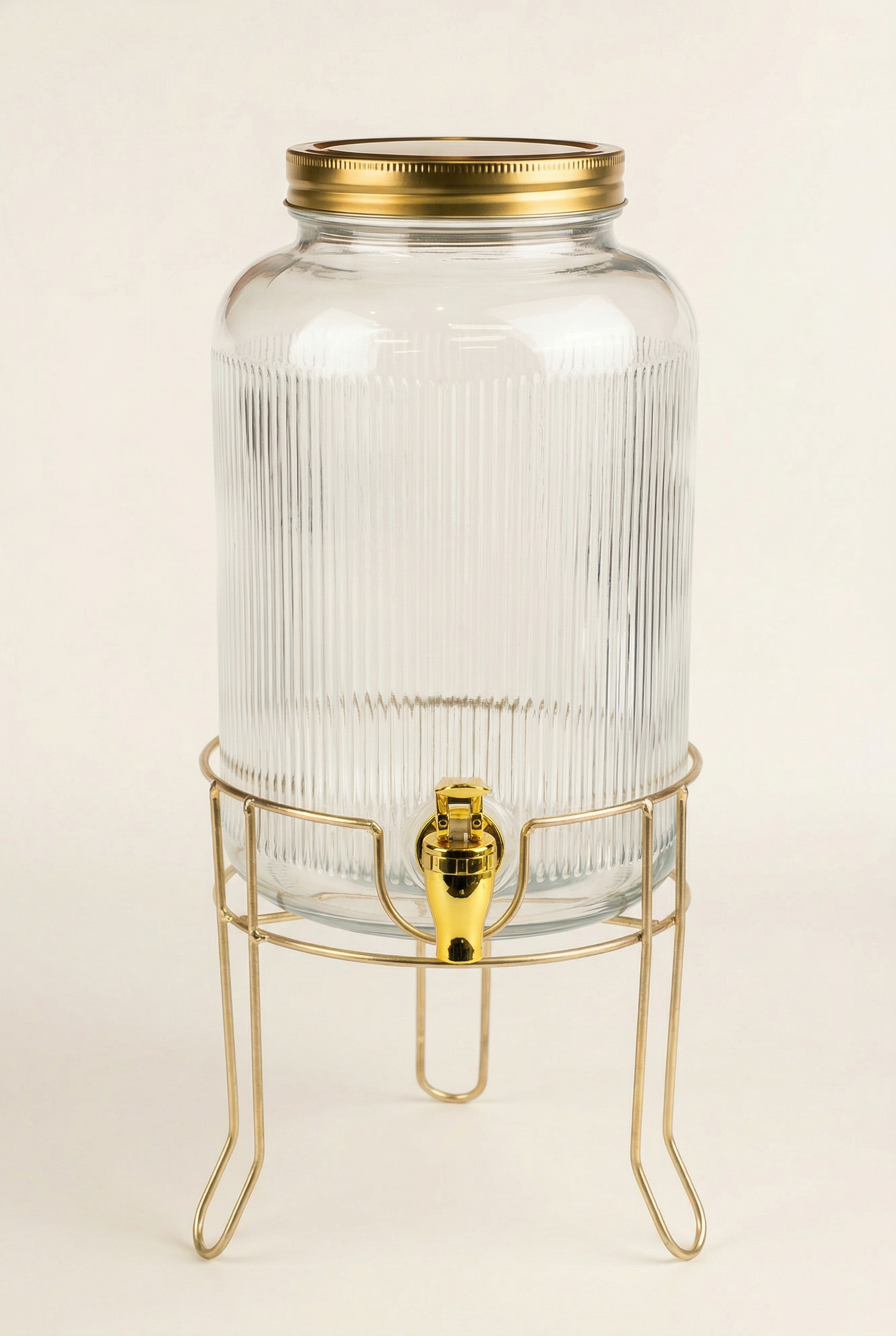 4 Litre Gold Detaylı Cam Sebil – Musluklu & Standlı Şerbetlik