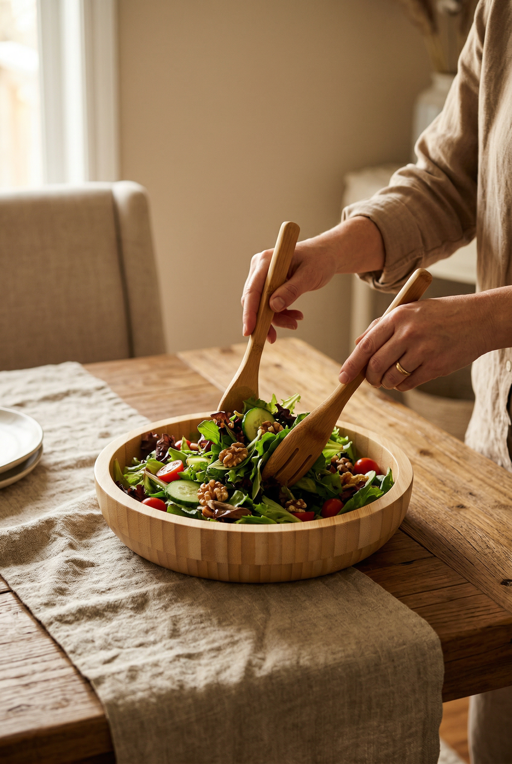 Orta Boy Bambu Kase - 22 Cm