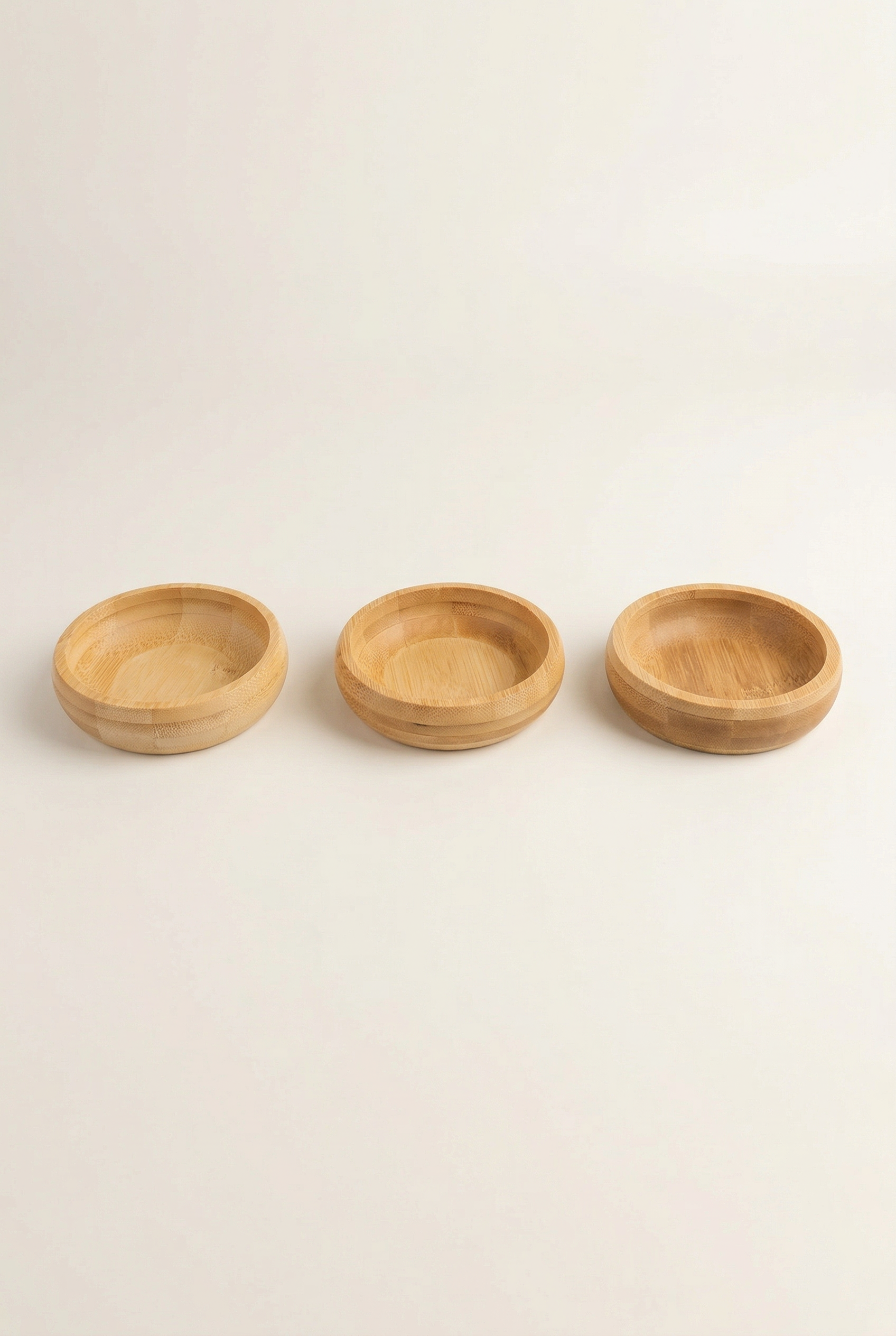 3'lü Mini Bambu Kase – Çok Amaçlı Sunumluk (8,5 Cm)