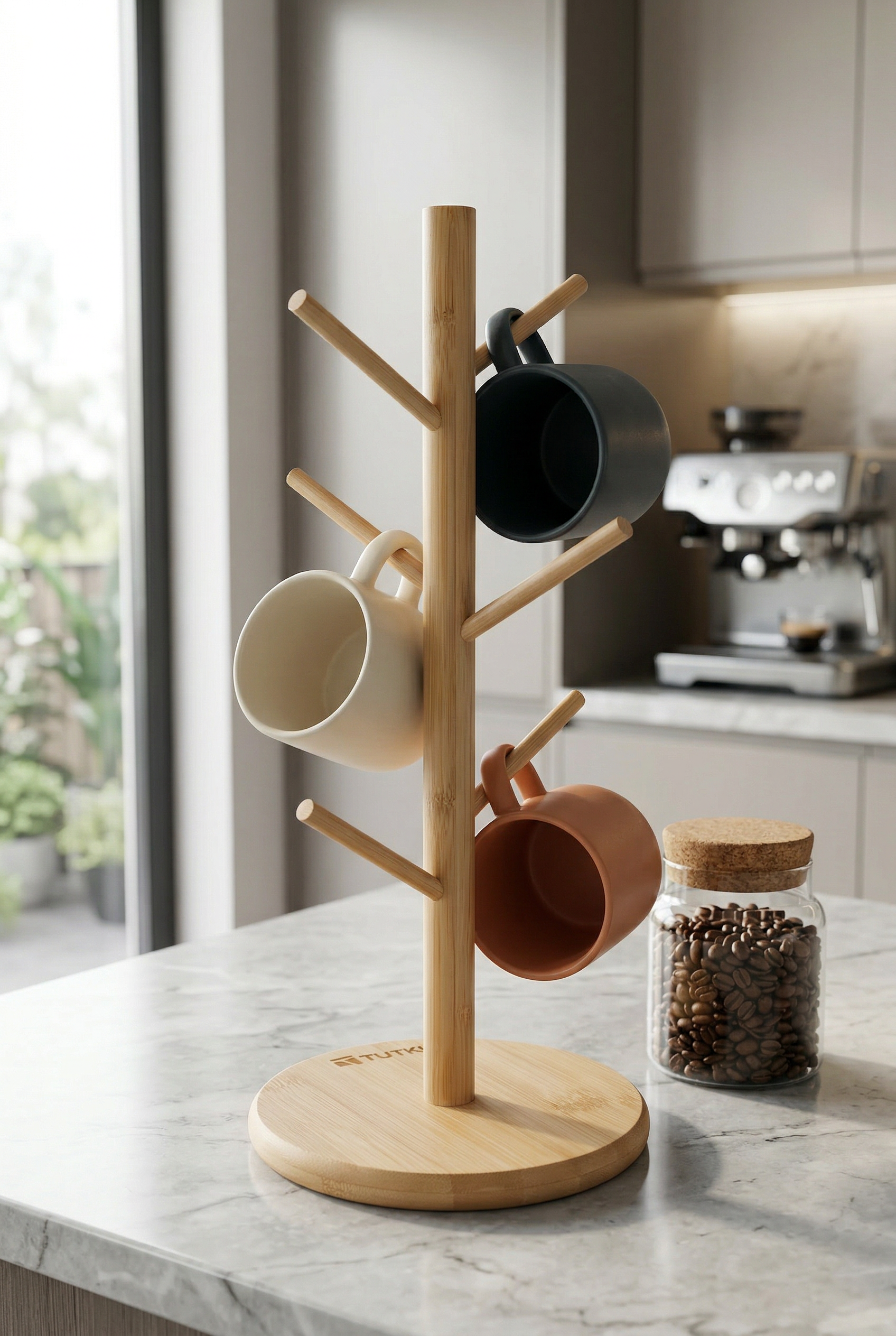 Bambu Kupa & Fincan Askılığı - 34 Cm