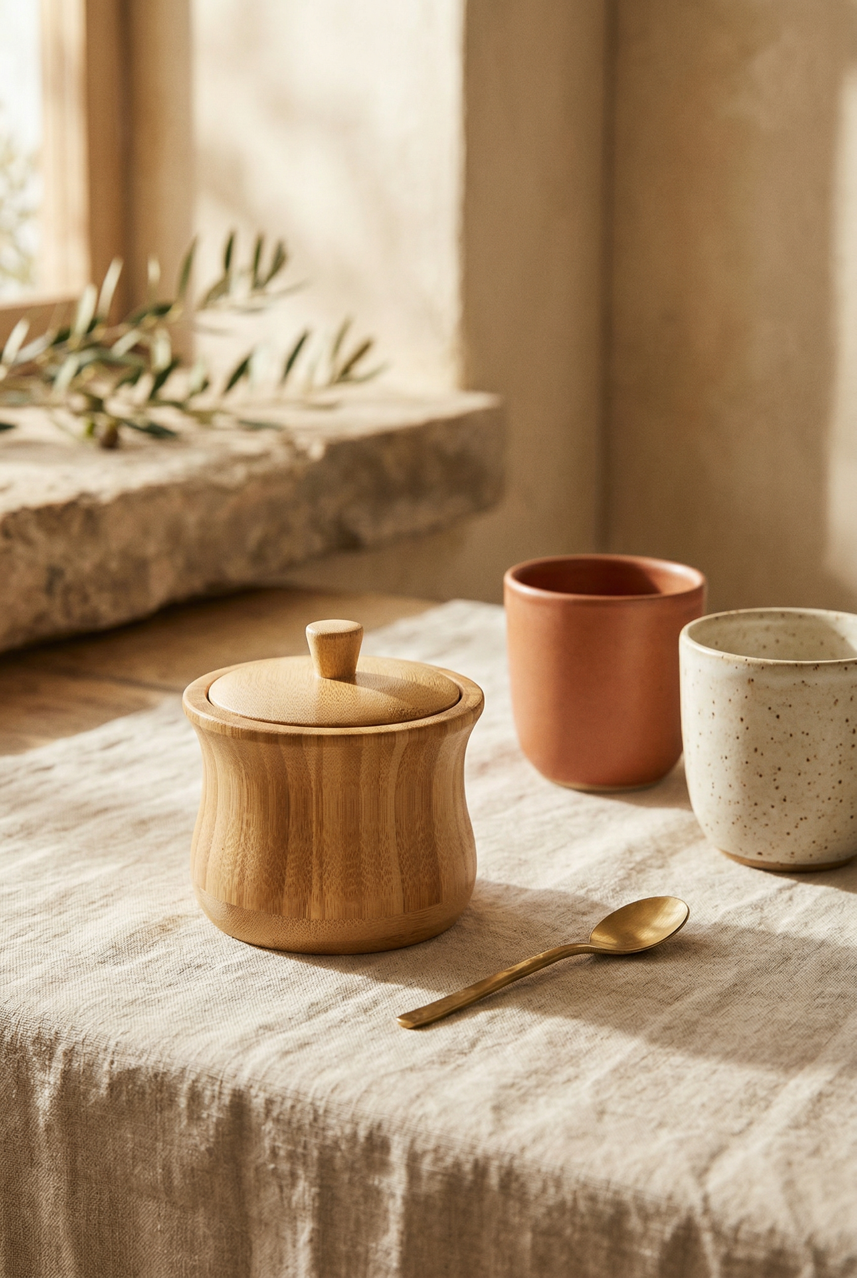 8 Cm Bambu Kapaklı Şekerlik