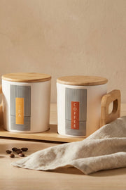 Bambu Standlı 2'li Seramik Baharat Takımı, Baharat Seti