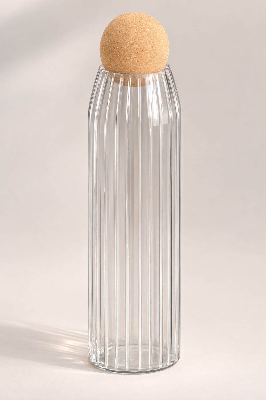 960 Ml Mantar Kapaklı Rölyefli Cam Kavanoz - 25 Cm