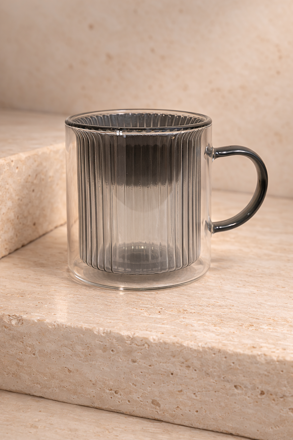 250 Ml Çift Cidarlı Kulplu Antrasit Kupa