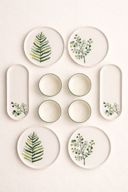 Green Flowers Serisi 10 Parça 4 Kişilik Kahvaltı Takımı