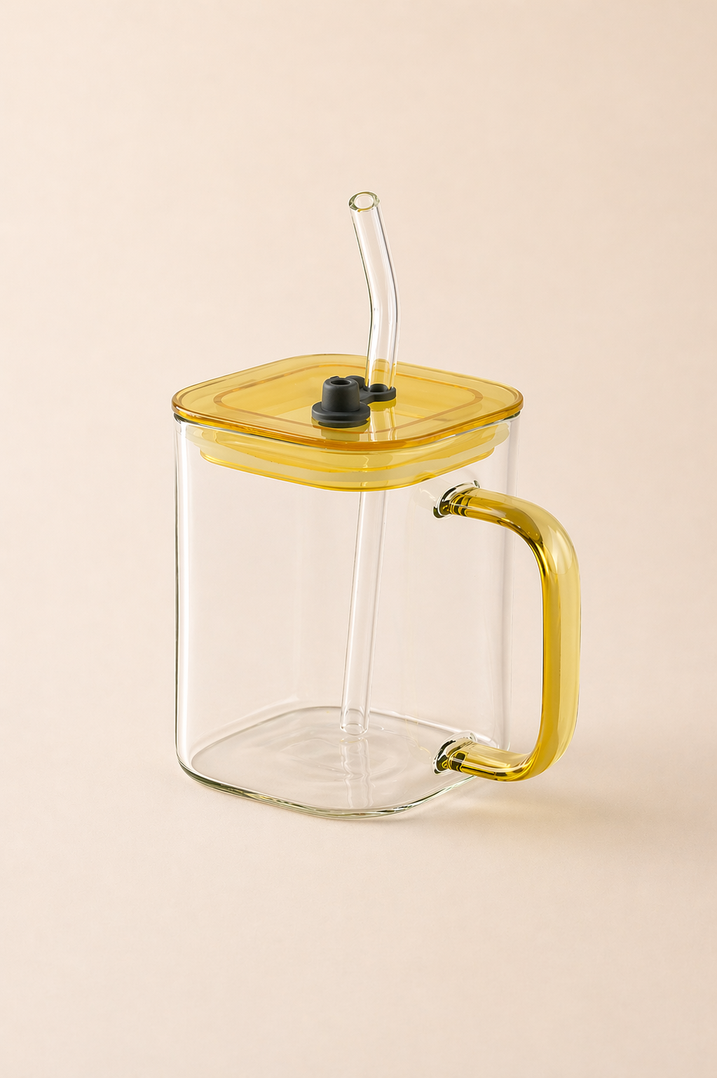 Pipetli Cam Kupa Bardak & Soğuk Kahve Bardağı 490 ML