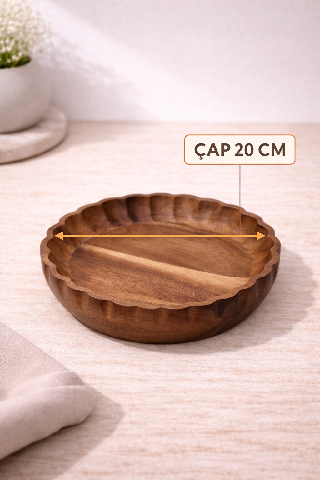 20 Cm Ripple Akasya Kase