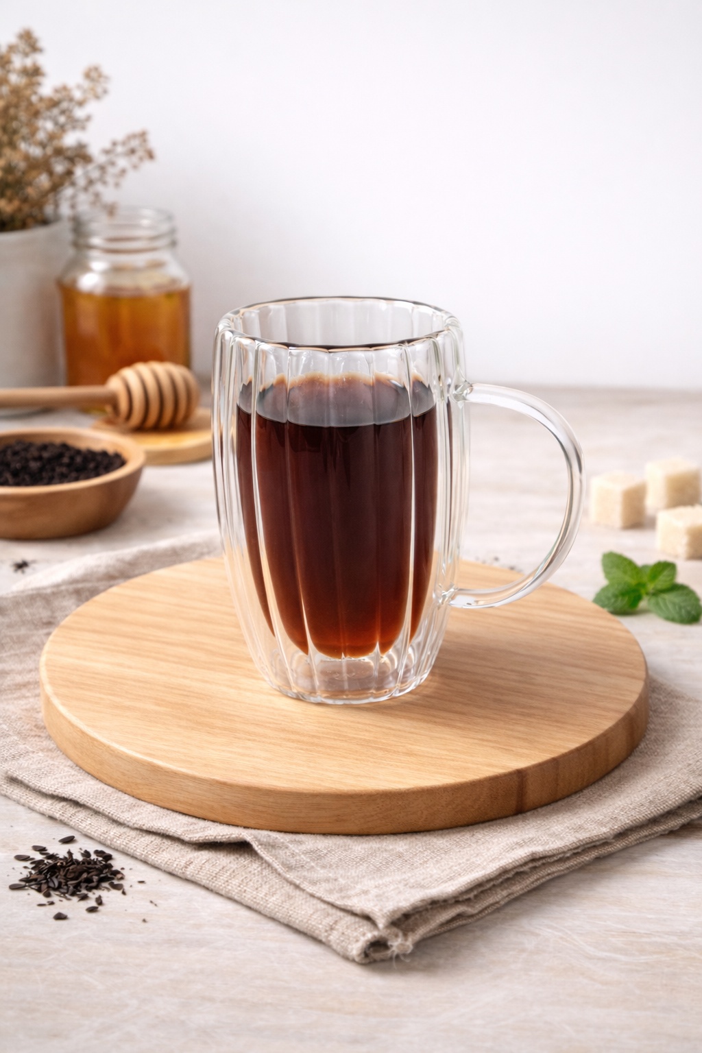 450 Ml Büyük Boy Rölyefli Çift Cidarlı Kupa Bardak - 14 Cm