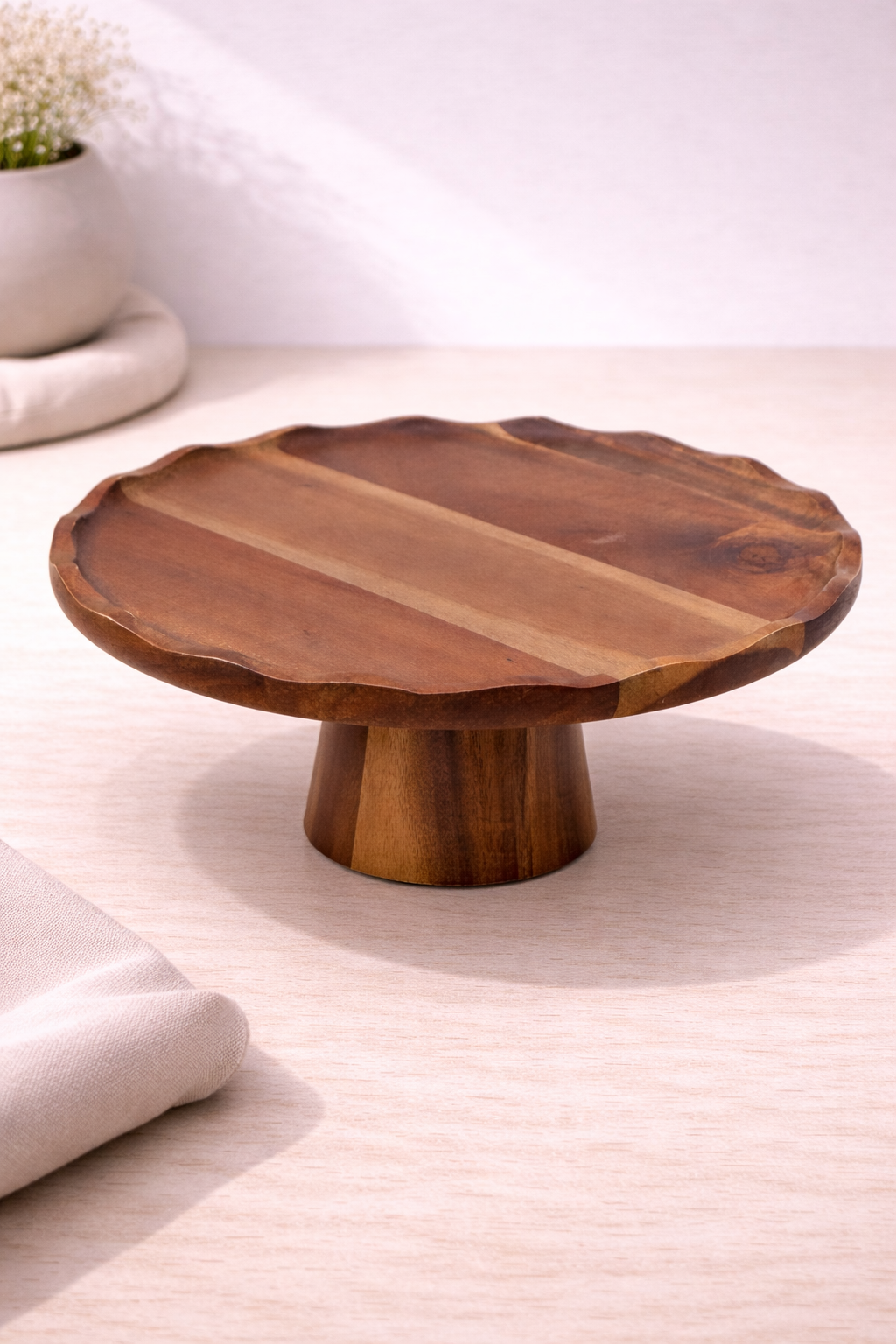 30 Cm Rıpple Akasya Sunumluk Pasta Standı