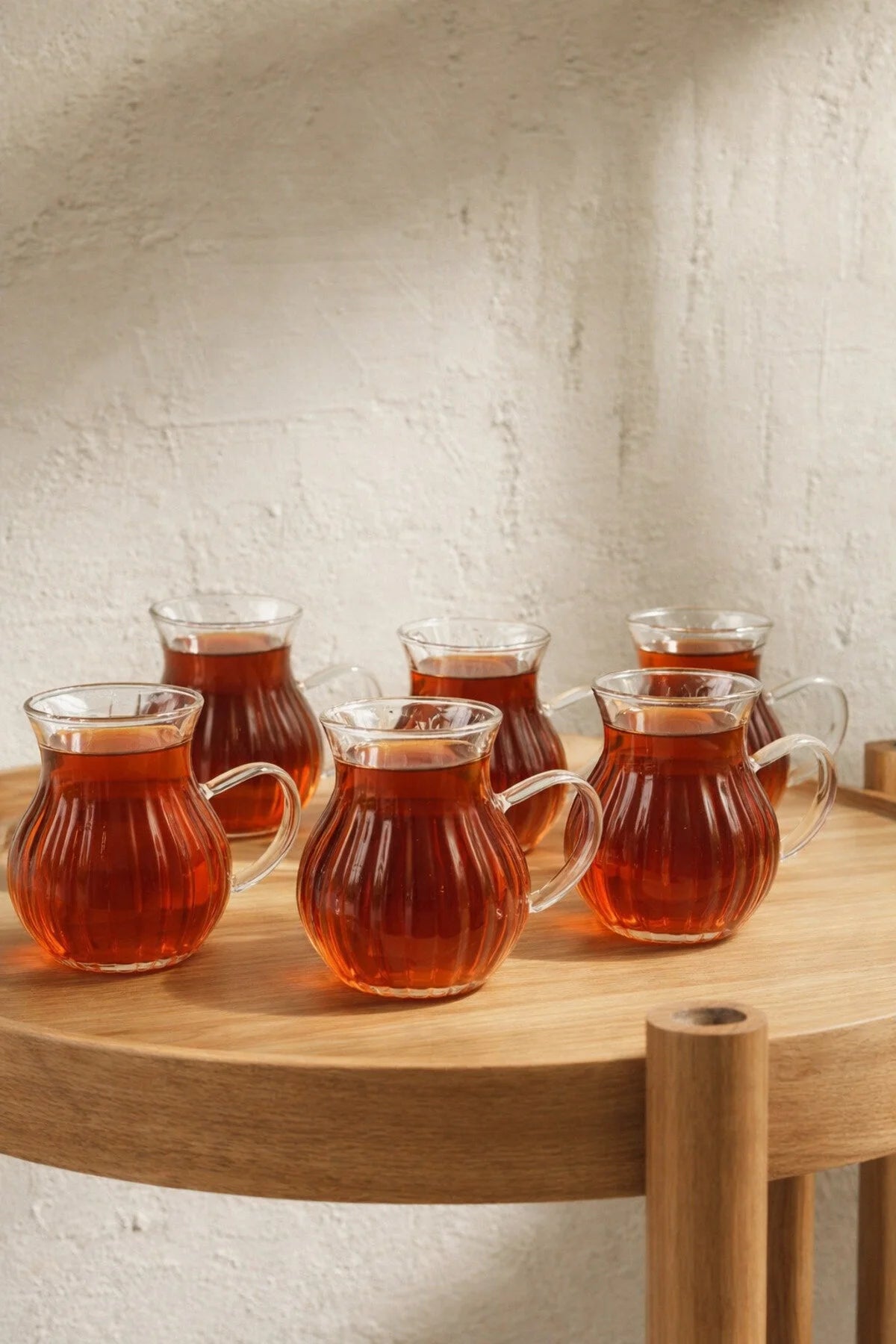 6’lı Rölyefli Cam Çay Bardağı Seti