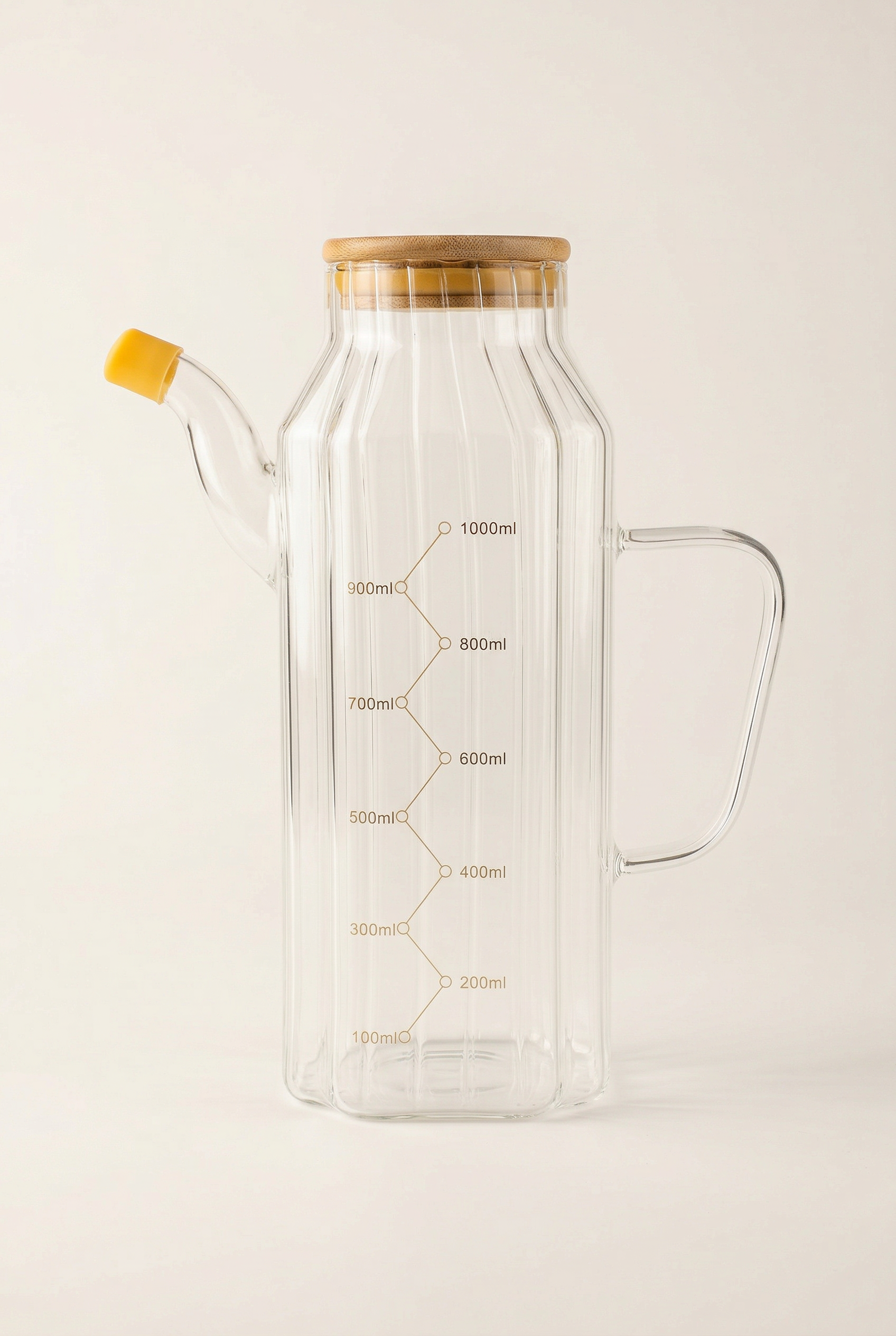 1 Litre Ölçekli Borosilikat Cam Yağdanlık