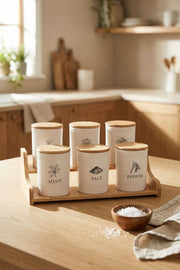 Bambu Standlı 6'lı Baharat Takımı