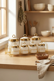 Almira Gold 7'li Porselen Baharat Takmı