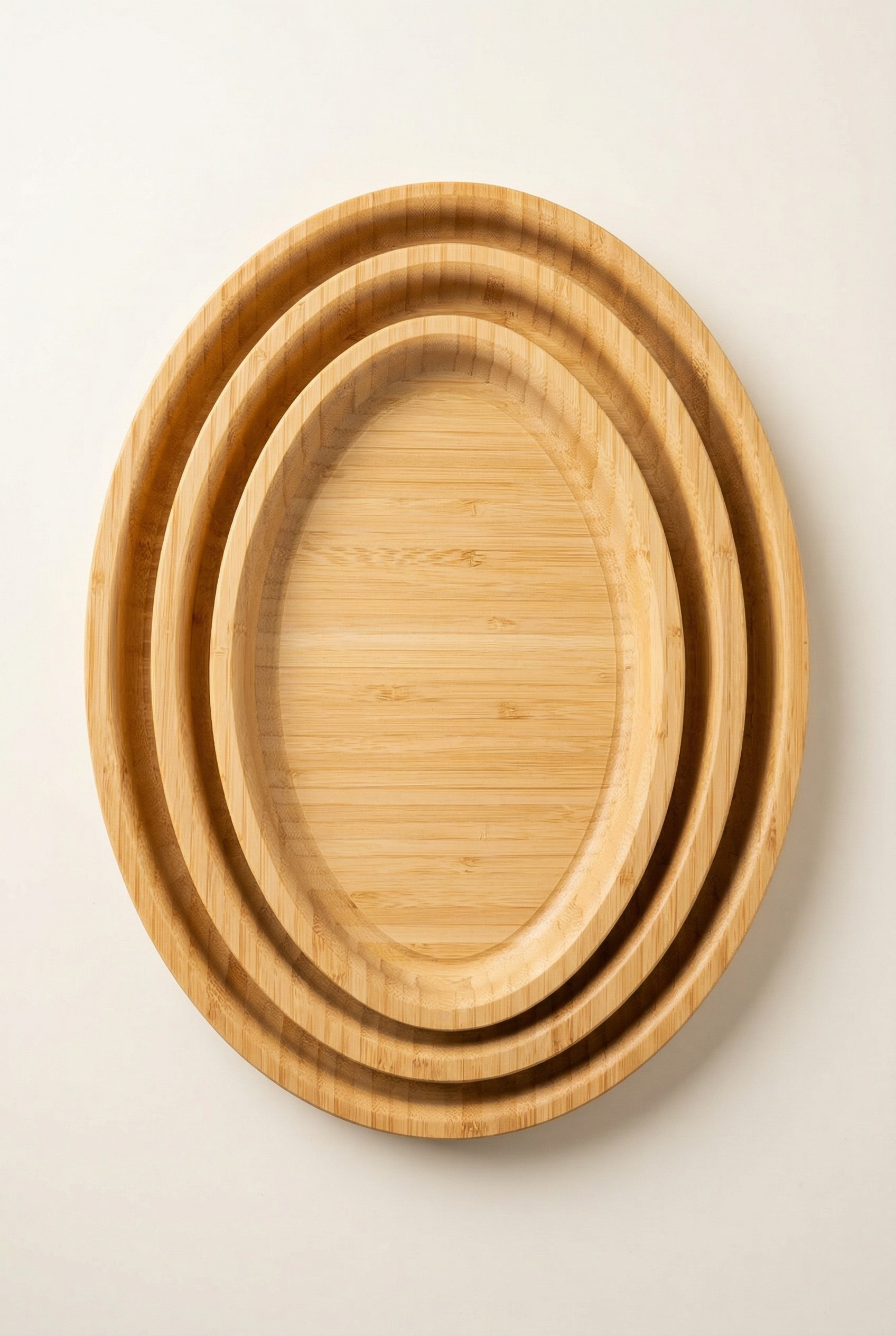 Bambu 3'lü Oval Tepsi Seti