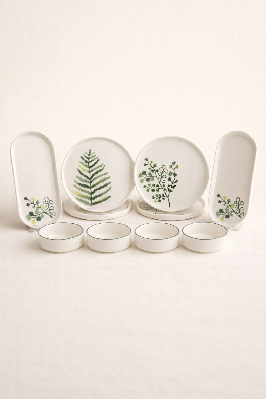 Green Flowers Serisi 10 Parça 4 Kişilik Kahvaltı Takımı