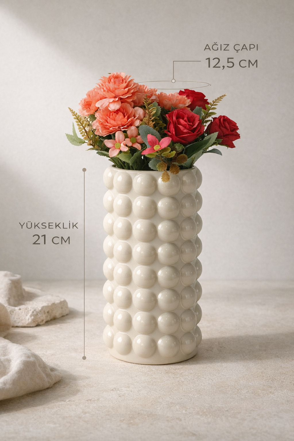 21 Cm Bubble Seramik Vazo