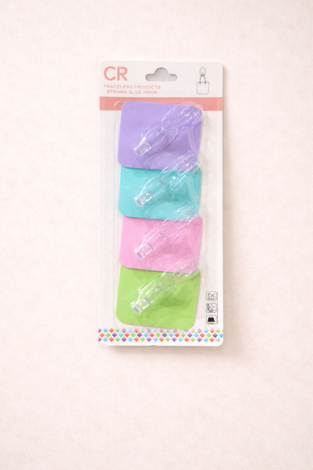 4'lü Yapışkanlı Plastik Mutfak & Banyo Duvar Askısı