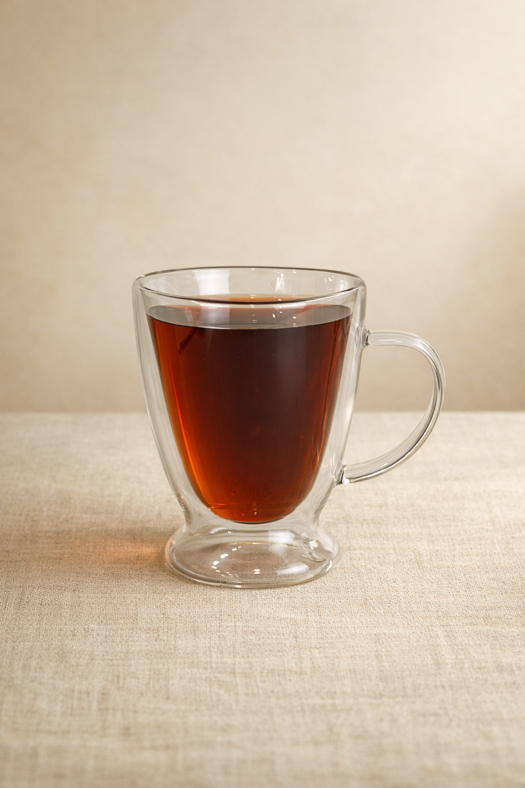 340 Ml Çift Cidarlı Cam Kupa Bardak - 12 Cm