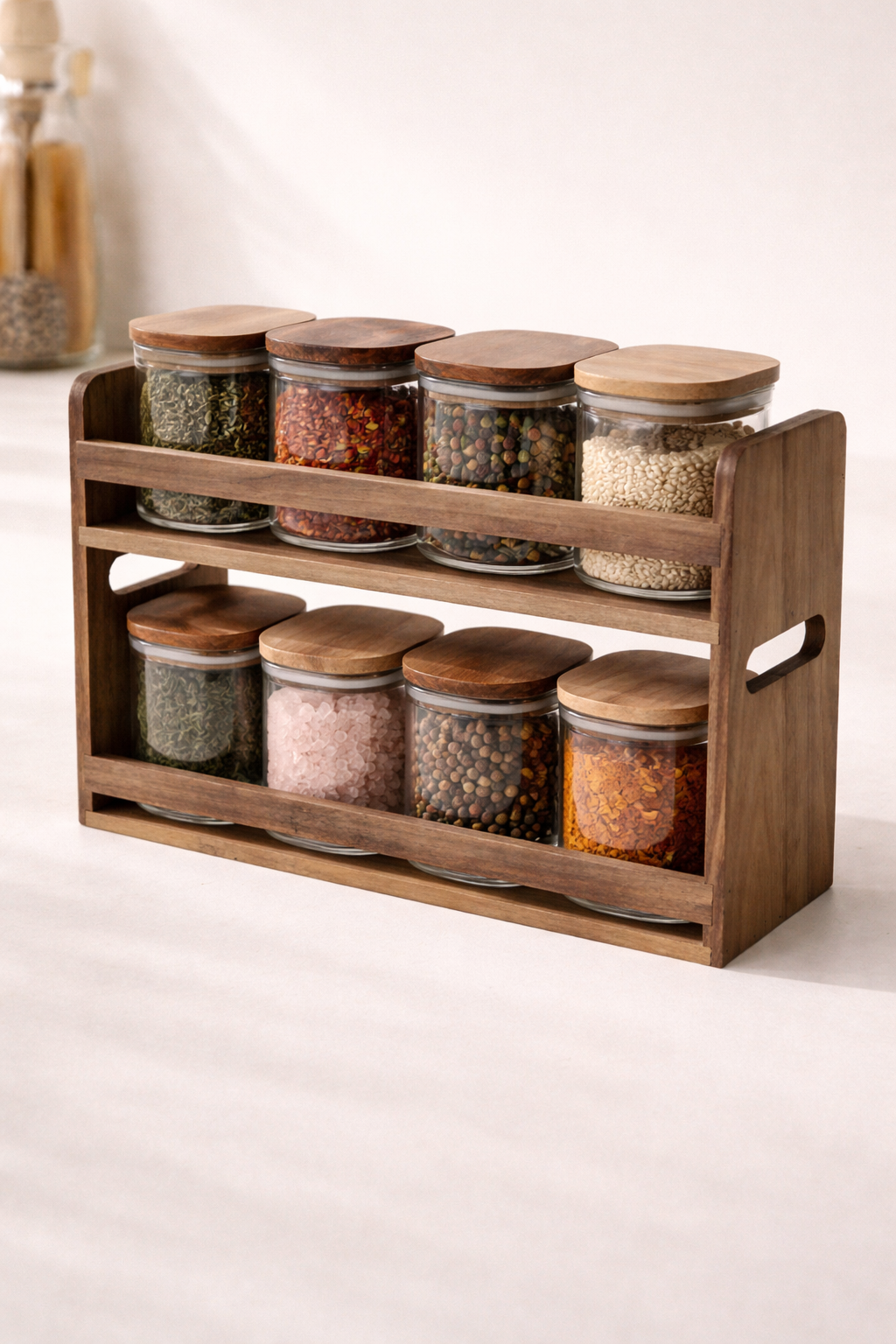 Akasya Standlı 8'li Baharat Takımı