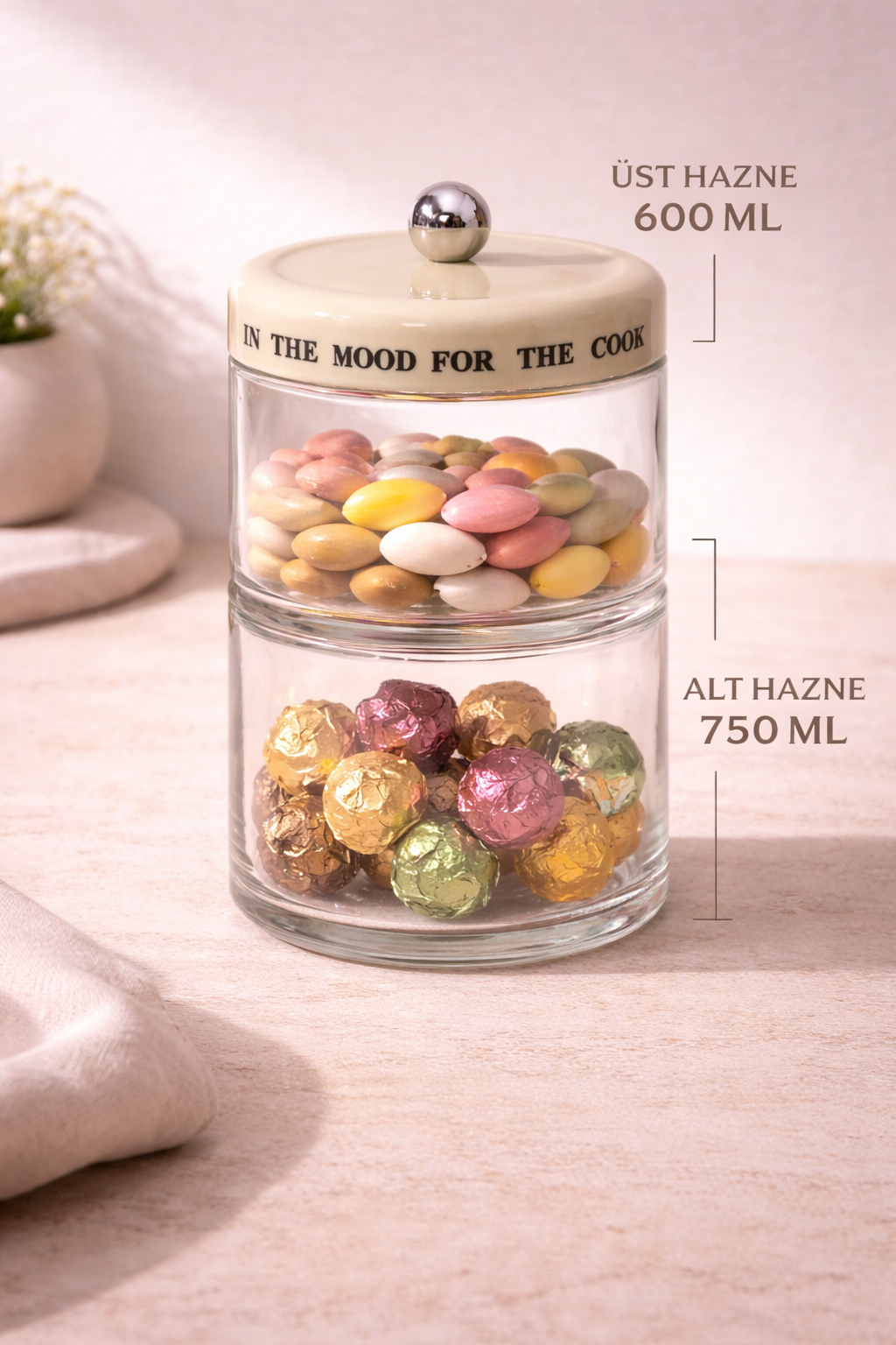 2 Katlı Elegance Cam Drajelik & Şekerlik