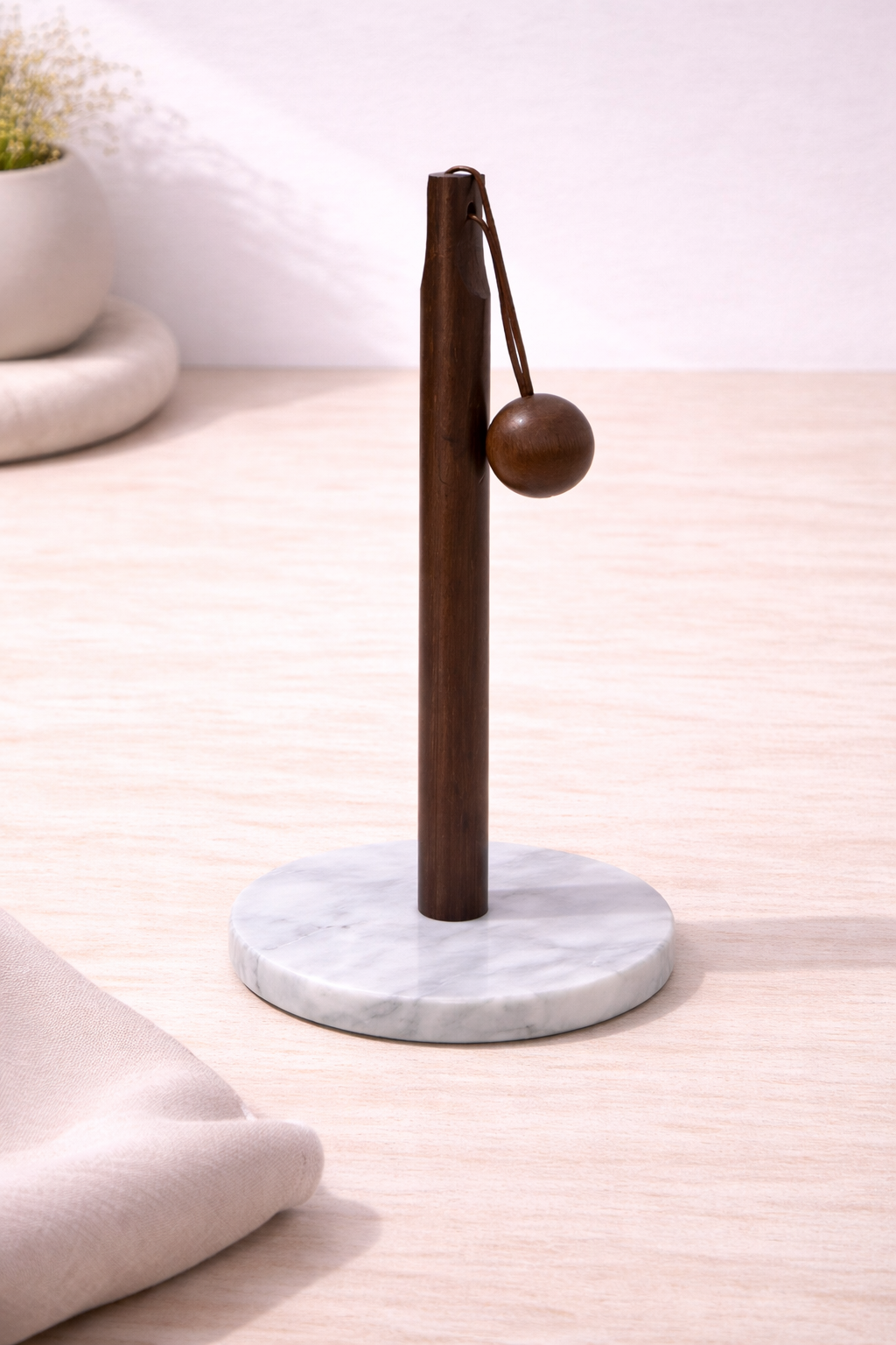 30 Cm Beyaz Mermer Tabanlı Akasya Havluluk