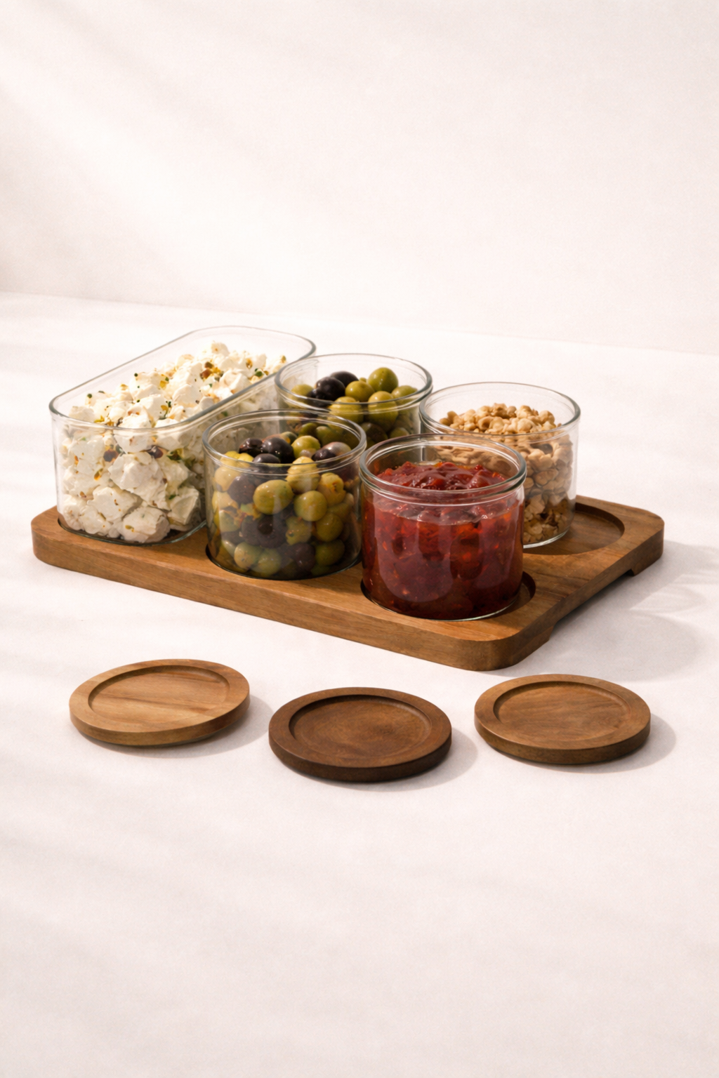 Akasya Tepsili 5'li Sunum Seti & Kahvaltılık