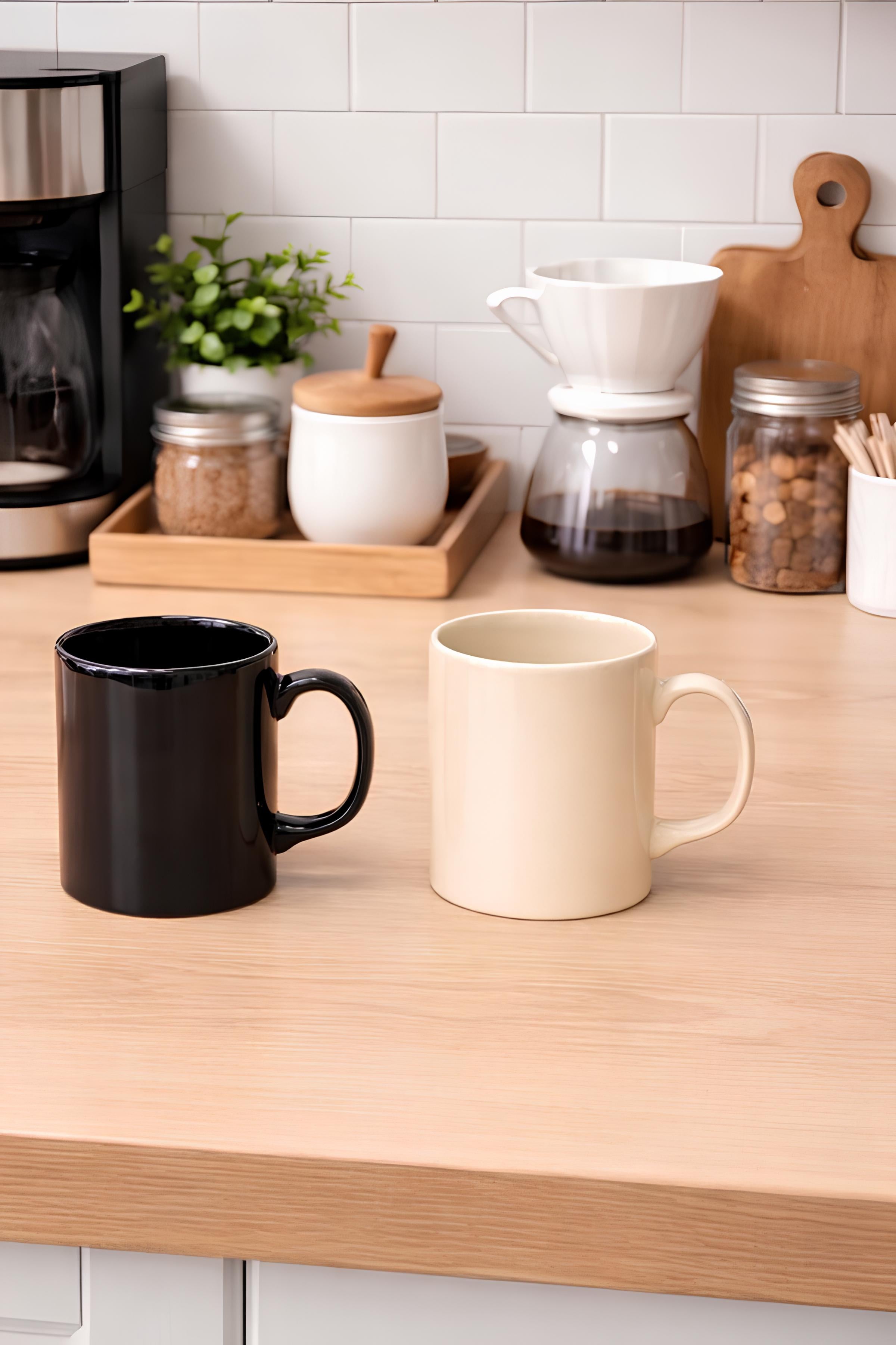 İnci Serisi Bambu Askılı 7 Parça Kupa Seti (6 Kupa+ 1 Kupa Askısı)