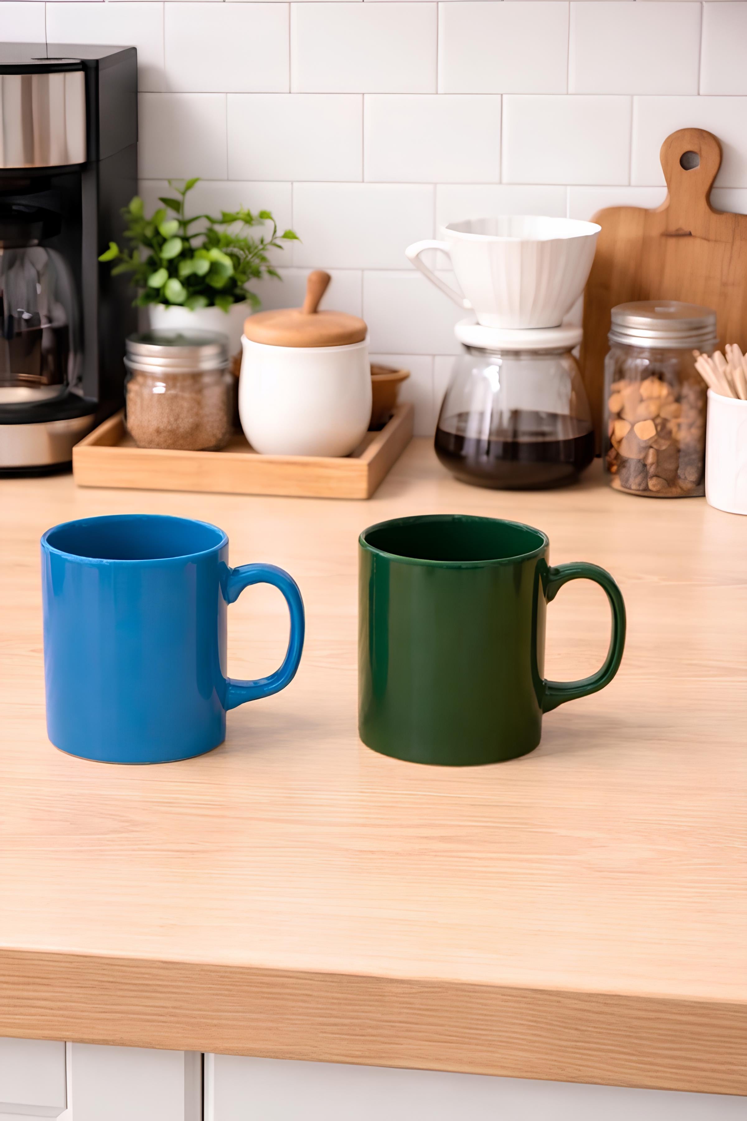 İnci Serisi Bambu Askılı 7 Parça Kupa Seti (6 Kupa+ 1 Kupa Askısı)